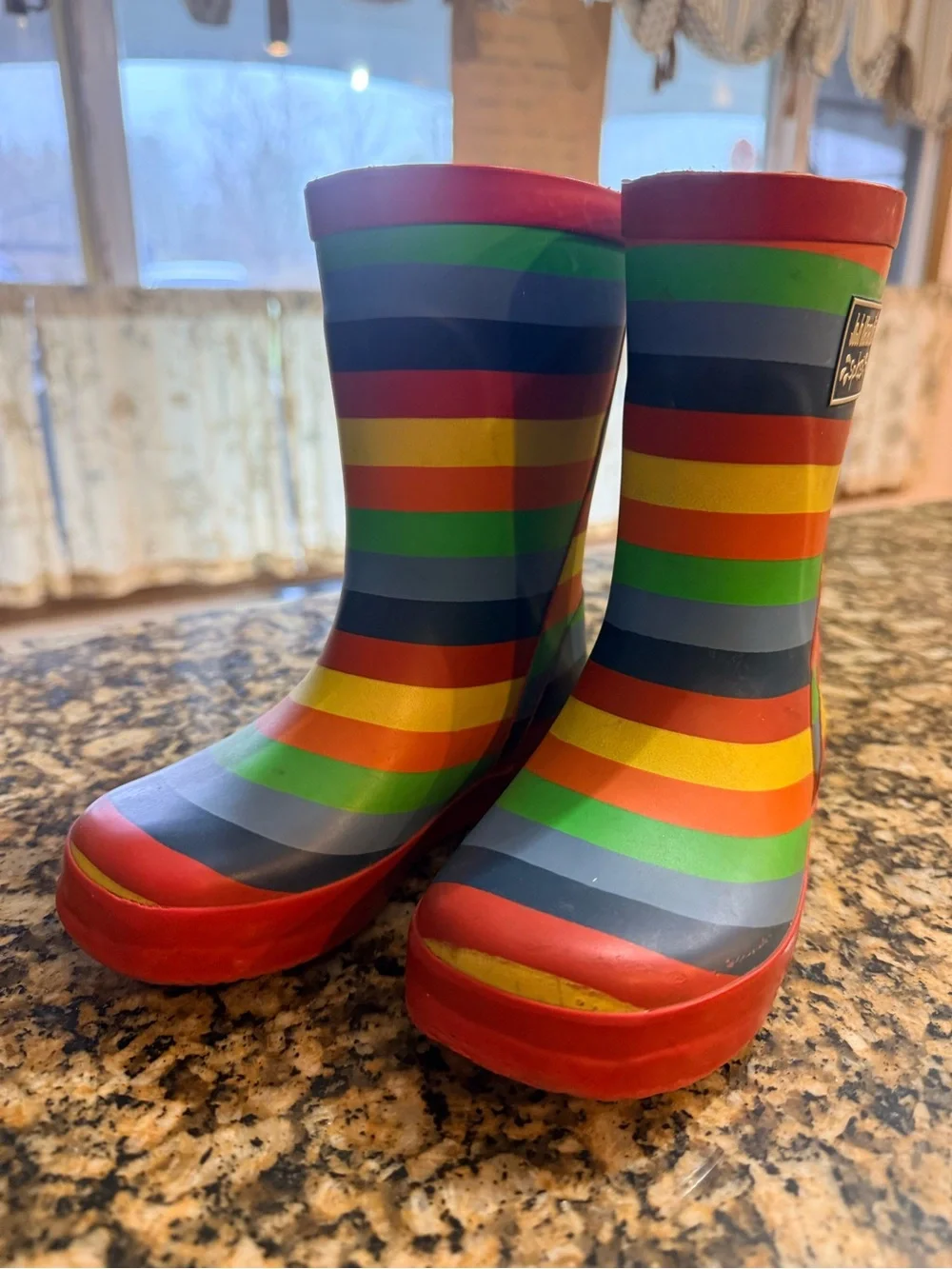 Kids Rainbow Stripe Rain Boots - Multi Color